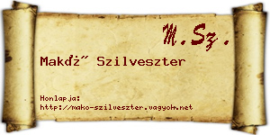 Makó Szilveszter névjegykártya